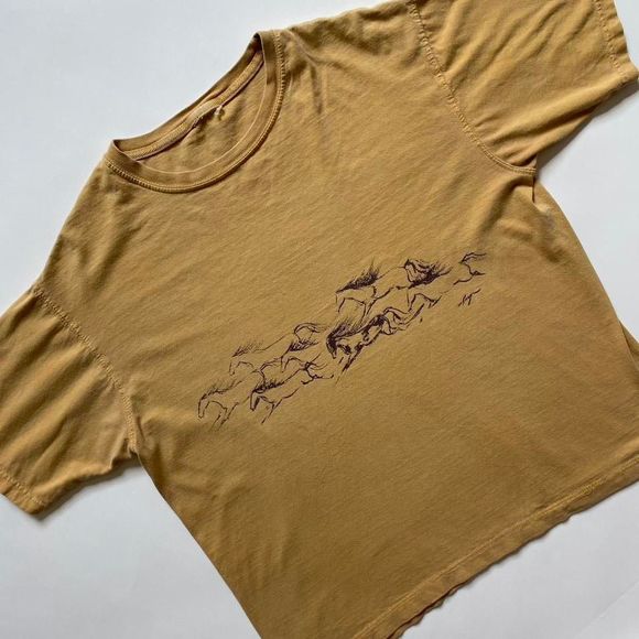 Vintage Tops Vintage Mustard Yellow Wild Horses Tee Poshmark